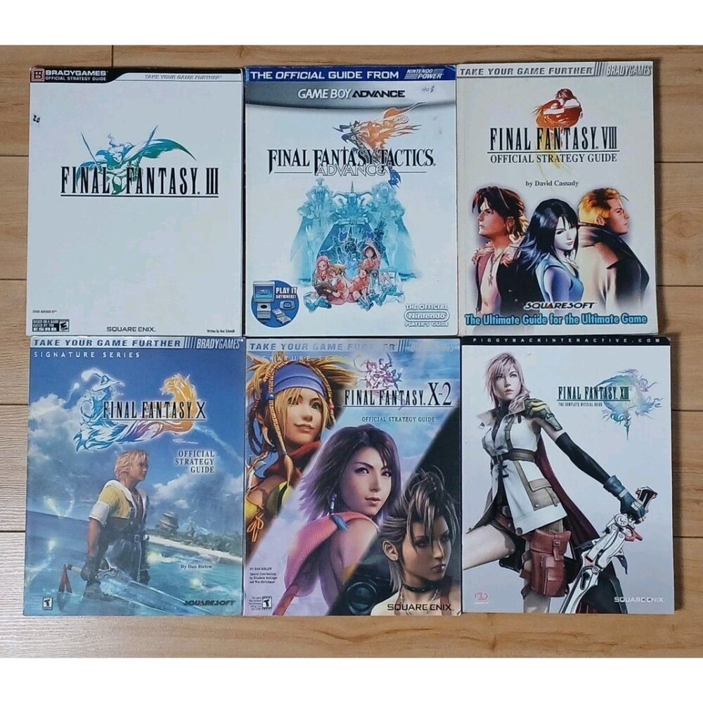 Final Fantasy Official Strategy Guides Lot of 6 - Tactics Advance, X-2, VIII Etc